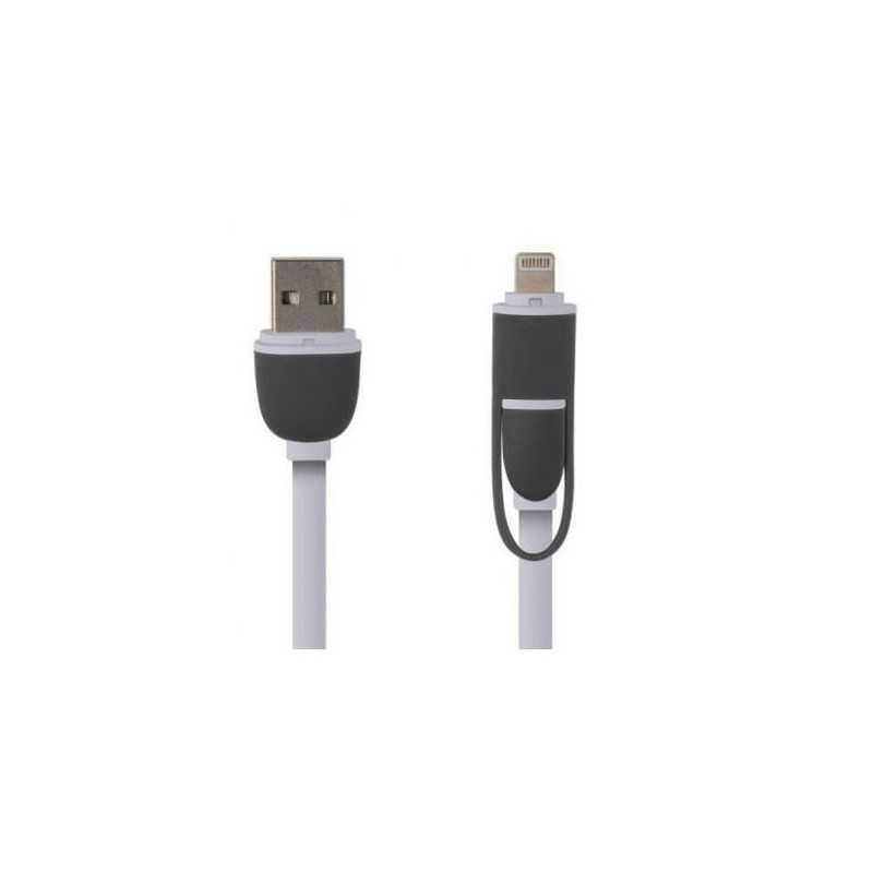 Câble 2en1 compatible avec iphone & micro usb