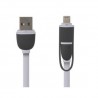 Câble 2en1 compatible avec iphone & micro usb