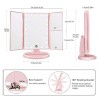 Miroir de Maquillage avec 22 LED - Rose