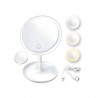 Miroir De Maquillage Tactile avec Lumière rechargeable - loupe - Blanc