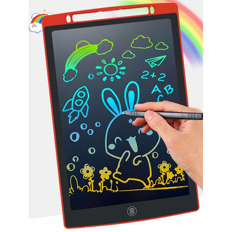 Tablette de dessin et d'écriture créative LCD 12 pouces - Rouge